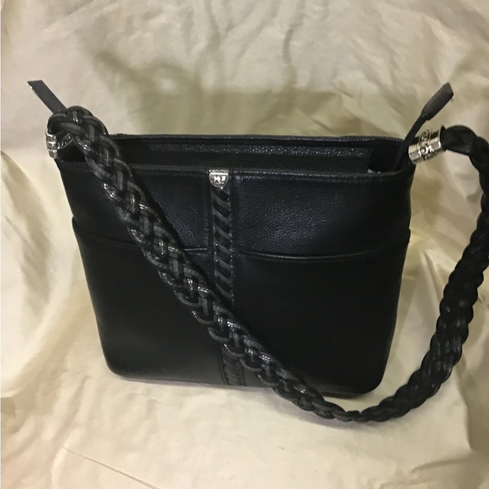 Brighton Black Beaumont Shoulder Bag with Braided Strap